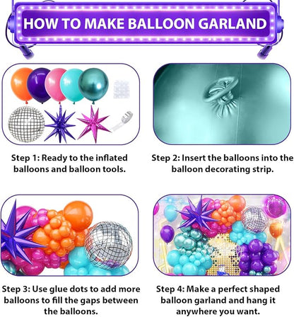 Disco Balloon Arch, 22 Inch Disco Ball Mylar Explosion Star Foil Balloon - Image 6