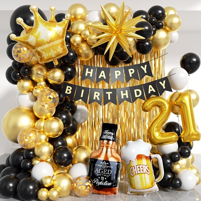 21st Birthday Decorations for Him 150pcs by PTGOLUO