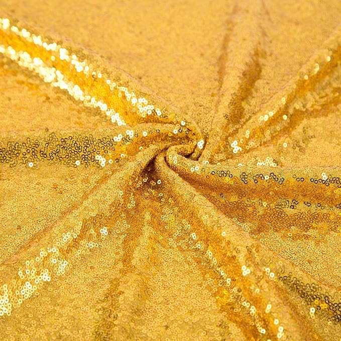 JYFLZQ Gold Sequin Backdrop Curtains 7ft x 7ft 1 Panel Glitter Photo Booth - Image 4