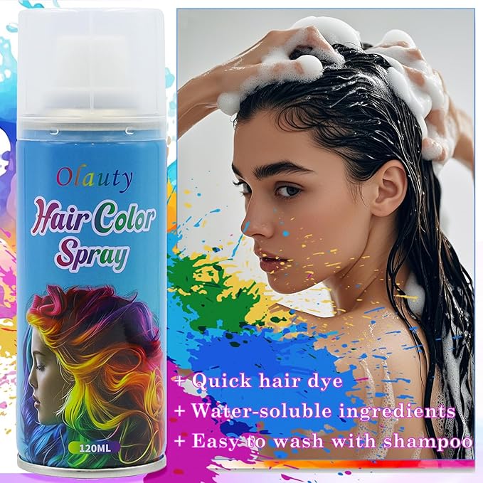 Fire Red Temporary Hair Color Spray for Kids Women, One-Day Temporary Hair Dye Spray Washable Hair Color Wax Non-Sticky For Christmas, Cosplay DIY, Party, Halloween, Crazy Hair Day (FireRed)