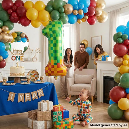 40 Inch Pixelated Number 1 Foil Balloon - Image 5