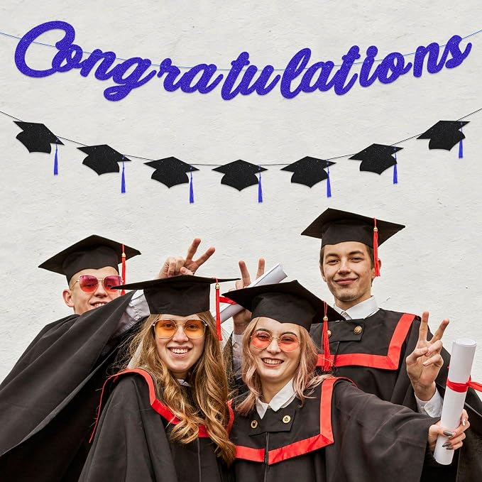 Congratulations Banner Pre-Strung Grad Cap Banner Graduation Decorations 2026 2 - Image 6