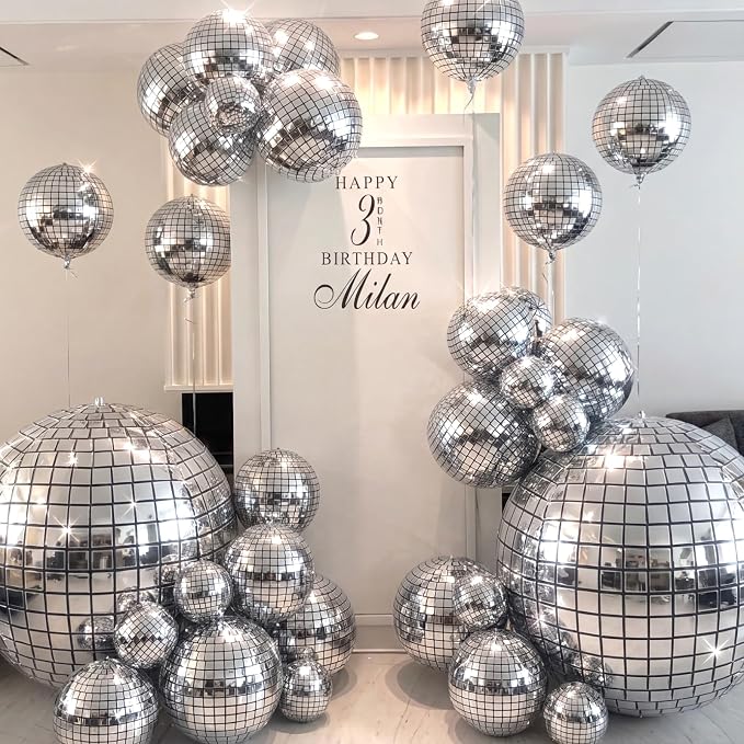 24 Pcs Giant Metallic Party Balloons, Birthday Wedding Bridal Shower Disco - Image 2