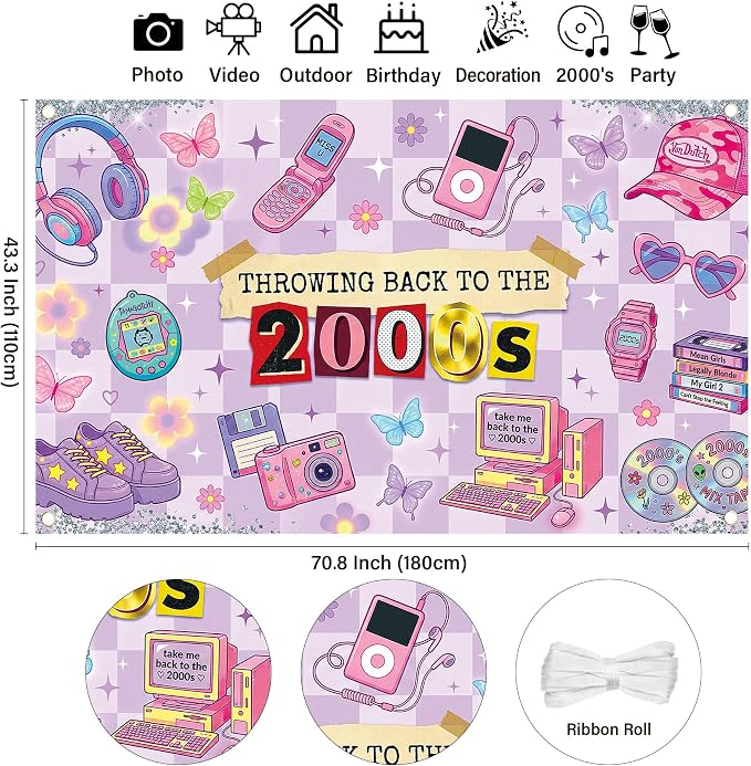Early 2000s Y2K Theme Backdrop - Image 3