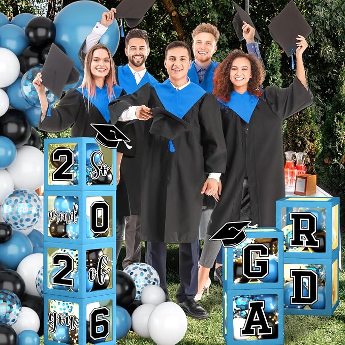 Light Blue Graduation Decorations 2026 Balloon Boxes - Image 3