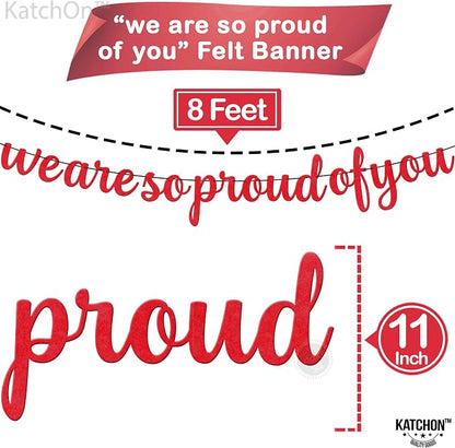 KatchOn Felt We are So Proud of You Banner 8 Feet | No DIY, Congratulations - Image 2