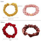Silk Hair Ties Scrunchies - Small Mini Scrunchy for Women Thick Hair Accessories Cute Soft No Slip Hair Elastics Ponytail Holder for Curly Hair No Damage Hairties Gift for Girls