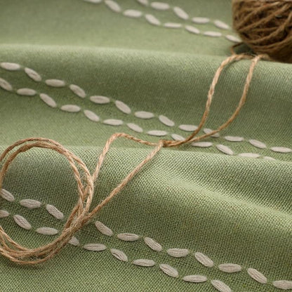 Olive Green 100% Boho Blackout Curtains 84 Inch 2 Panels | Vintage Farmhouse - Image 4
