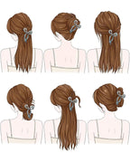 Mesovor 4 Pack Bow Hair Claw Clips for Women, Nonslip 4.3" Large Hair Grip Clawclips for Thin and Thick | Bowknot Hair Strong Hold Hair Jaw Clamps Gifts (Pink, Blue, Yellow, Gray)