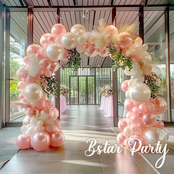 Double Stuffed Pearl Dusty Pink Balloon Garland Arch Kit | 18/12/10/5inch - Image 3