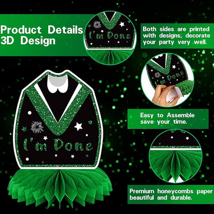 DARUNAXY Green Graduation Party Decorations, 2026 Congrats Grad Honeycomb - Image 3