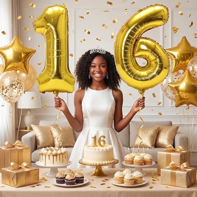 YPSelected 32 Inch Large Foil Helium Number Balloon Birthday Wedding Party 0-9 - Image 2