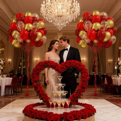 60pcs Red and Gold Balloons 12inch - Image 6