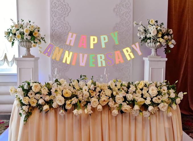 Happy Anniversary Banner, Wedding Anniversary Party Funny Paper Sign Party - Image 4