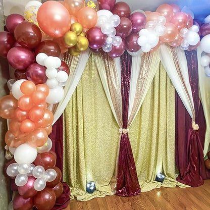 Balloons Burgundy Rose Gold, 60 Packs 12 Inches Wine Red Champagne Latex - Image 5