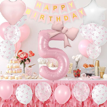 5th Pink Bow Birthday Decorations - Image 5