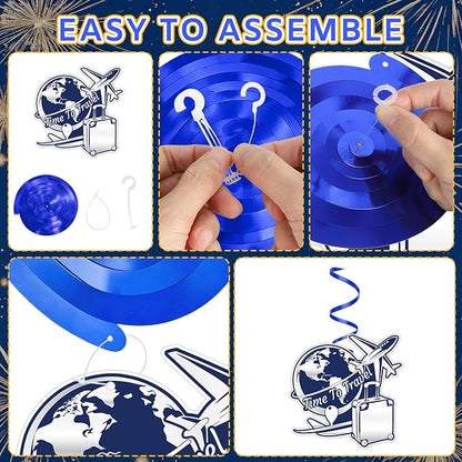 Retirement Party Decorations Set Blue and Silver, Happy Retirement Banner - Image 3