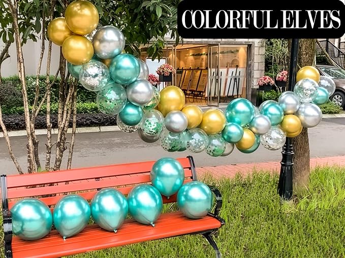 12 Inch 100 Pcs Latex Metallic Chrome Balloons Helium Shiny Thicken Balloons - Image 3