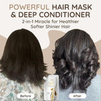 VITAMINS hair cosmetics Keratin Hair Mask - Protein Repair Keratin Treatment - Deep Conditioner for Dry, Damaged, Curly, Straight & Frizzy Hair with Biotin, Collagen & Castor Oil - 3.4 Fl Oz