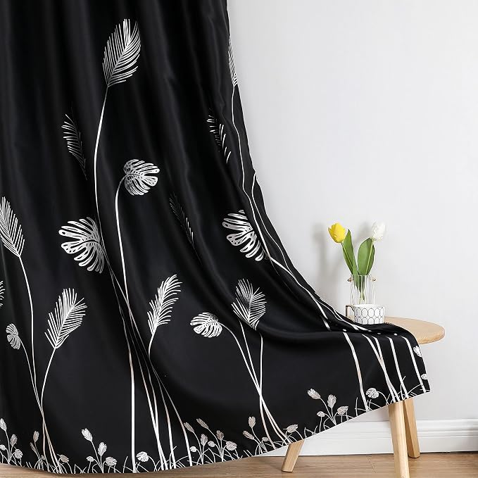 Black Blackout Curtains & Drapes 102 Inches Long - Image 7