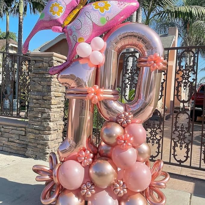 Rose Gold 11 Number Balloons, 40 Inch Big Giant Jumbo 11 Balloon Numbers Rose - Image 4
