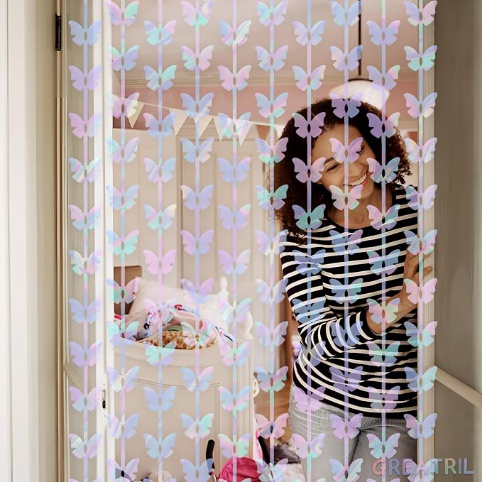 Iridescent Butterfly Fringe Party Backdrop - Image 6