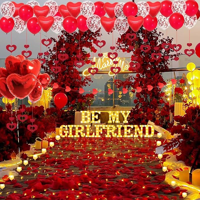 Be My Girlfriend Light Up Letters Proposal Decorations - Image 4