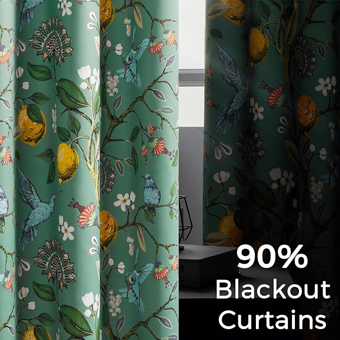 Extra Long 108 Inches Curtains for Large Window Funky Sage Green Tall Light - Image 4