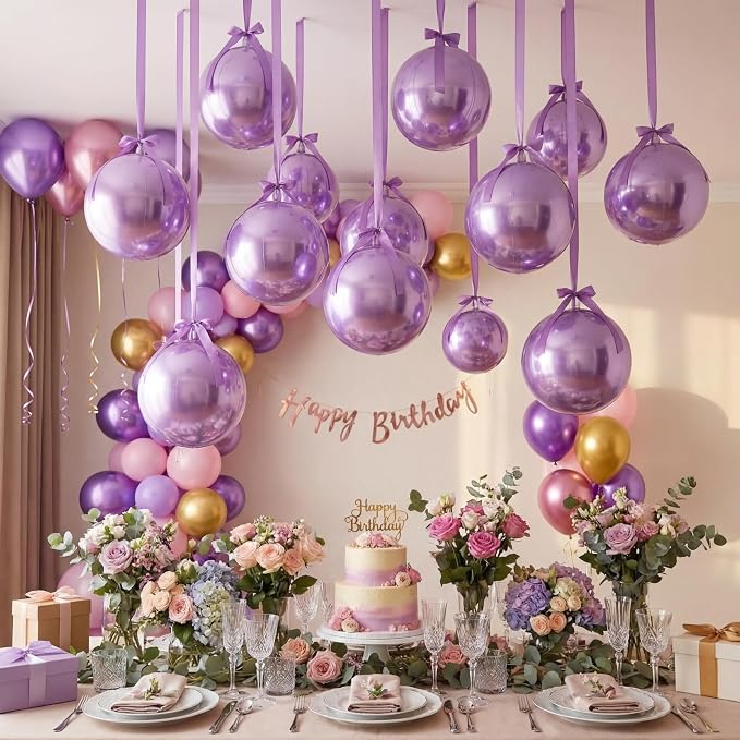 Jenaai 30 Set Round Foil Balloons Bulk 22 Inch 4d Metallic Giant Balloons Set - Image 4