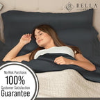 Bella Coterie | Luxury Bamboo Viscose King Size Pillowcase Set | 100% Organically Grown | Ultra Soft | Cooling | 2 Pcs [Charcoal Grey]