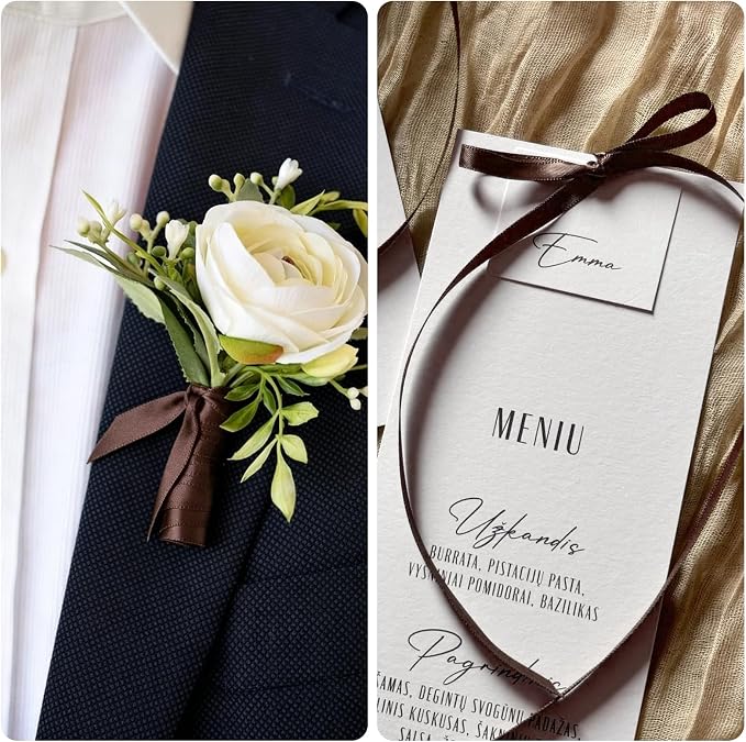 KINGLAKE Brown Satin Ribbon - Image 7