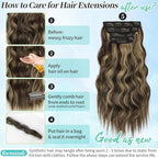 KooKaStyle Clip in Synthetic Hair Extensions Long Wavy 4PCS Thick Hairpieces Brown mix Sandy Blonde F6/18 Fiber Double Weft Natural Hair Extensions 20 Inch for Women