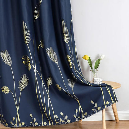 Navy Blue Blackout Curtains for Living Room 102 Inch Length 2 Panels Set - Image 7