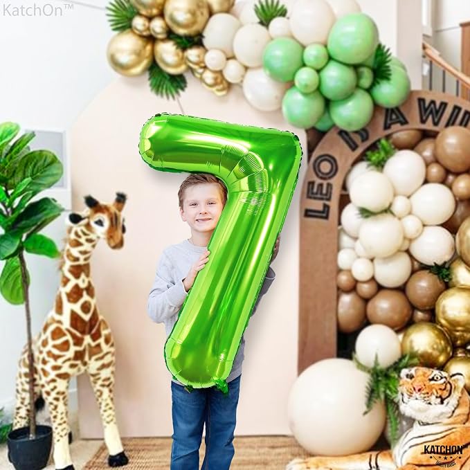 KatchOn Giant Light Green Number 7 Balloon - Image 6
