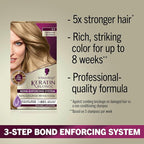 Schwarzkopf Keratin Blonde Hair Dye, 8.0 Medium Blonde, Professional Quality Permanent Hair Color, Bond Enforcing System, Pre-Color Serum & Purple Conditioner Included