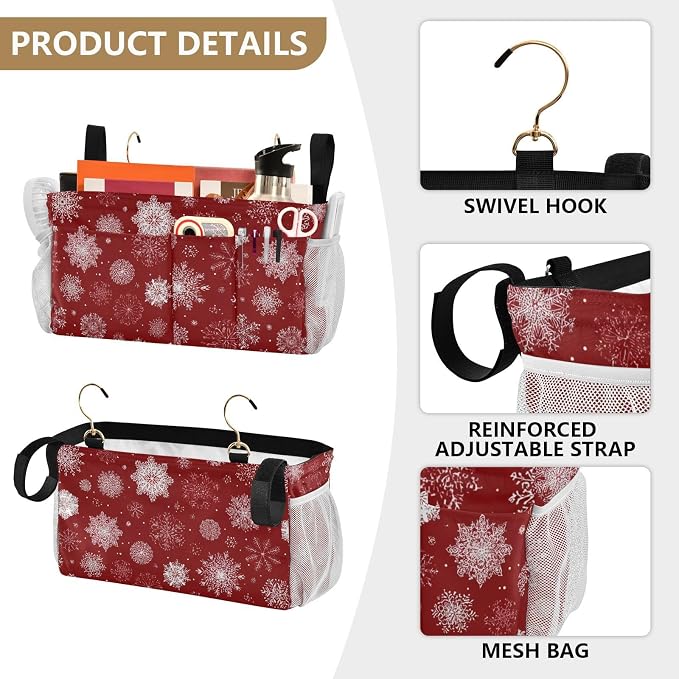 Bedside Caddy Hanging Bunk Bed Caddy Bed Organizer Hanging Pocket - Image 5