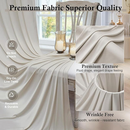 10ft x 15ft Beige Backdrop Curtains - Image 3