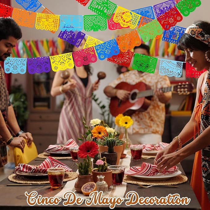 Boao 4 Packs 65.6 Feet Cinco De Mayo Party Decorations Mexican Banner Fiesta - Image 6