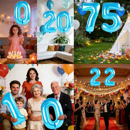 40 Inch Number 75 Balloons for 75th Birthday Party Decorations, 0-100 Jewelry - Image 7