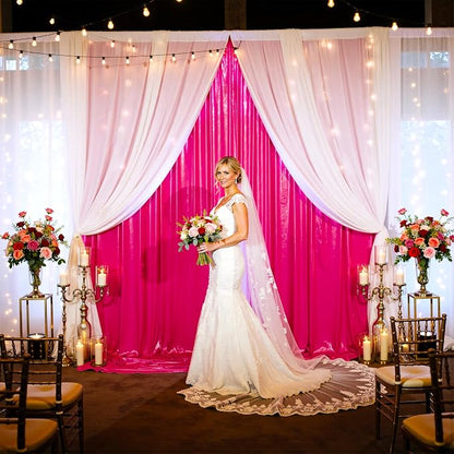 40x10ft Shimmer Hot Pink Sequin Backdrop Curtain - Image 3
