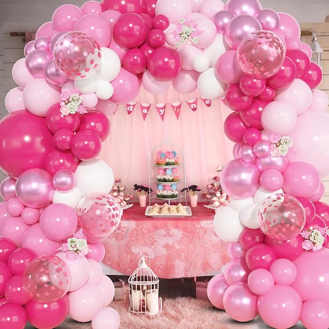 157Pcs Pink Balloons Arch Garland Kit Different Size | Hot Metallic Light - Image 4