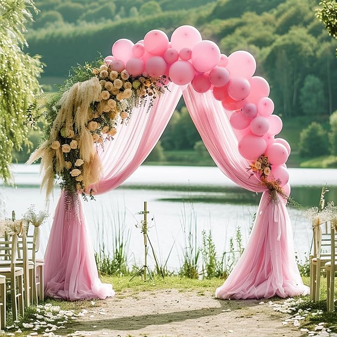 Wedding Arch Draping Fabric Backdrop Drapes 3 Panels, Blush Pink | 28.7"x20FT - Image 6