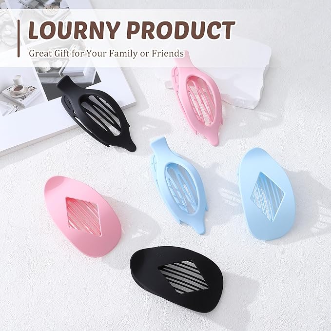 Lourny Flat Hair Clips for Women, 6PCS Flat Claw Clips for Thin Thick Hair Lightweight Non-Slip Claw Clips for Women