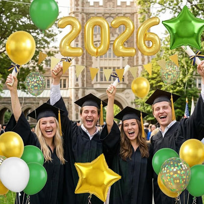 Paready Green Gold Graduation Balloons Garland Arch Kit, Grad Star Balloon - Image 7