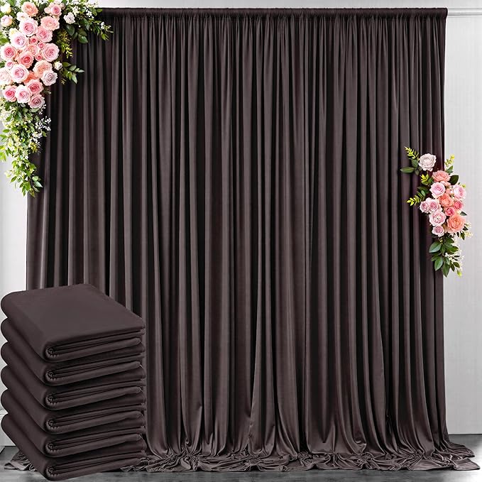 30 ft x 10 ft Wrinkle Free Brown Backdrop Curtain by Outpain