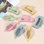 Hair Clips for Women 4.3 Inch Large Hair Claw Clips 8 pcs Square Claw Clips & Flat Hair Clips for Thick or Thin Hair French Concord Hair Barrettes Alligator Hair Accessories for Women (Colorful)
