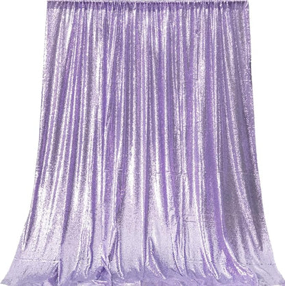 JYFLZQ Lavender Sequin Backdrop Curtains 2ft x 8ft 2 Panel Glitter Photo Booth - Image 6