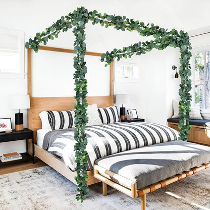 86 Feet 12 Strands Artificial Eucalyptus Leaf Plants Vine Hanging Eucalyptus - Image 3