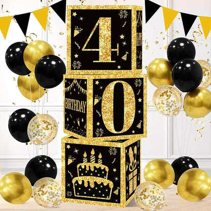 DataMoon 40th Birthday Decorations Boxes by DataMoon