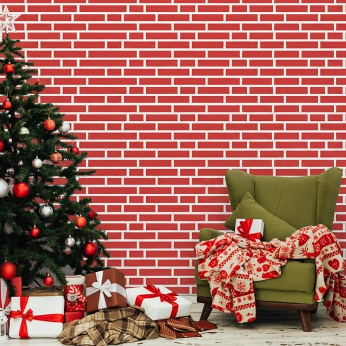 VitalCozy 10x8 ft Red Brick Wall Backdrop Fabric Brick Photo Background | Large - Image 5